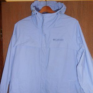 Columbia Women's Rain Jacket Coat - Periwinkle Blue - XL - with Hood